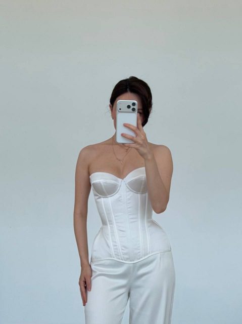 Корсет FLORA из атласа